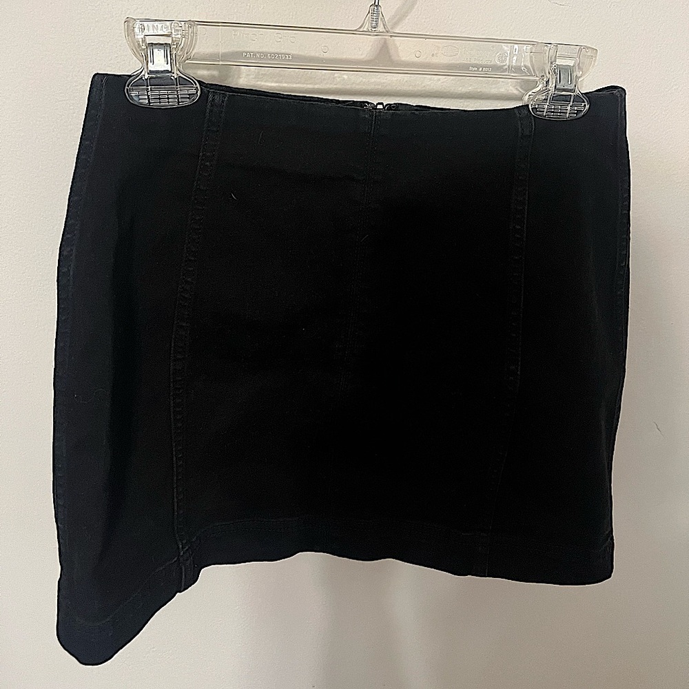 Black denim skirt